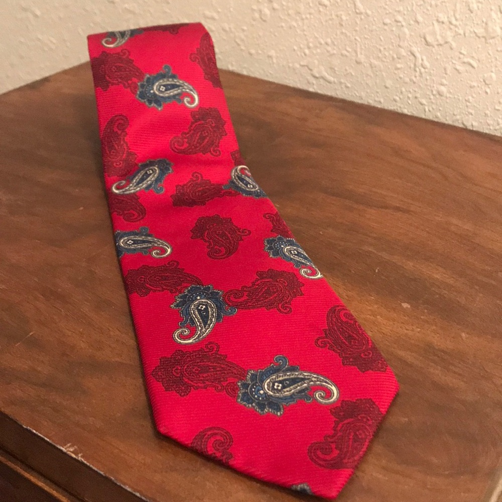 Silk Red Handmade Necktie by Gordon Thomas